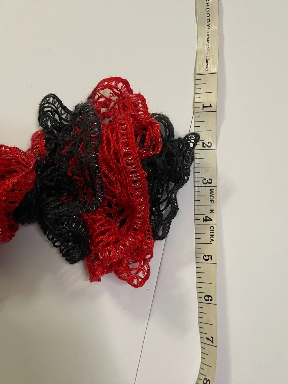 Metallic Black and Red Knitted Scarf